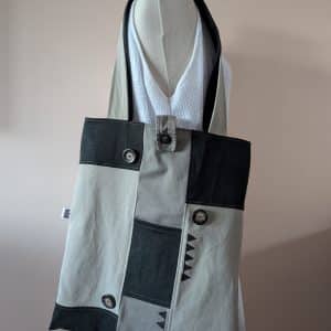 Totebag Taupe géométrique